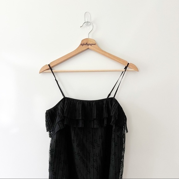 J. Crew Black Pleated Lace Fluttery Cami - Picture 2 of 10